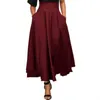 Noir coton vintage taille haute grande taille été saias décontracté ample maxi longue jupe femmes jupes femme streetwear vêtements 210621