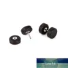 Dumbbell Stud Black Brinco De Madeira Para Homens Mulheres Punk Pequeno Rodada Moda Jóias Acessórios Brincos Masculino