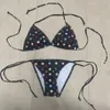 Sexy trendiger Bikini, schwarz, Dreipunkt, Doppel-C, Blumendruck, Familien-Split-Badeanzug, Damen-Badeanzug, Netzrot, S-XL