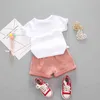 Sets Summer Fashion Short Sleeve T shirt+Shorts For Toddler Girls Clothes Set Girls Outfits Kids Clothing 2 3 4 Years Ropa Nina 210326