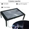 Light Beads A4 Full Page Large 3X Table Hands Free Desk Foldable Magnifying Glass Magnifier For Reading Sewing Knitting