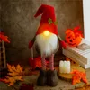 Ornements de gnome de Noël éclairés en peluche Elf Tomte Doll Tier Tray Decor Valentine's Day Thanksgiving Gift PHJK2111
