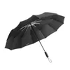 Novo Grande Guarda-chuva Automático 12 Ribs à prova de vento dobrável grande guarda-chuvas pretos auto pátio guarda-chuva chuva mulheres parasol