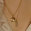 2021 novo tarnish freeandi-alérgico pingente de aço inoxidável colares 18k banhado a ouro abstrato rosto humano corpo corpo charme jóias para mulheres