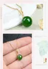 Mode beknopte groene jade kristal smaragd edelstenen hanger kettingen voor vrouwen gold tone choker sieraden bijoux feestcadeaus 210315776879