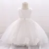 Applices Flower Girls 'Wedding Wear Dress Baby Kids Party Clothing Beading Tulle Dress Toddler Children First Birthday Costu243R