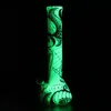 Lumineux Silicone Beaker Bong Snake Print Pipe À Eau Dab Rigs Narguilés 13 Pouces 14mm Joint