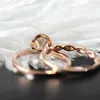 14K Rose Gold Set 5x7mm 1,0ct Oval Cut Moissanite Engagement Ring med matchband för kvinnor