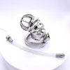 Long Male Stainless Steel Cock Cage Penis Ring Chastity Device Catheter with Stealth New Lock Adult Belt Sex Toy Tube P0826