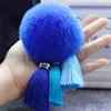 Keychains Fashion Fake Fur Ball Pompom Keychain voor vrouwen Kleurrijke Tassel Keyring Car Handtas Hang Charms Girl Gifts Miri22