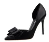 Pumps Fashion Show Sweet Bow High Heels Stiletto High Heel Shallow Mouth Pointed Side Hollow Shoes Women