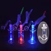 10st LED Light Hookah Glass Oil Burner Bong Water Pipes Inline Matrix Honeycomb Percolator Tjock återvinnare Ashcatcher Bongs med glasoljebrännor och slang