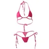 bikini 2021 Sexy di colore Solido Bordo Sling Hollow Lozione Perizoma ragazza Giapponese Spiaggia costumi da bagno delle donne del costume da bagno biquini bikini monokini