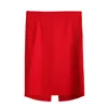 New Fashion Women Pencil Skirt Knee Length High Waist Elegant Open Slit Bow Skirt Plus Size S-5XL X0428
