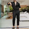 Men Long Sleeve Jumpsuits Overalls Autumn Trousers Working Plus Size Pants With Pockets Casual Overall Male M-3XL Men's