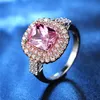 Klusterringar Dodo Gorgeous Dubbelfärg Pläterad för Kvinnor Fashion Square Pink Zircon Smycken Anillos Mujer Gifts Drop-R398P