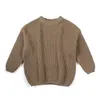 Baby vanlig casual grundläggande tröja crew neck barn mjuk tjock ull kläder för pojkar tjejer höst vinter tröja pullover topp y1024