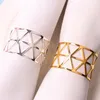 Gold Silver Hollow Out Napkin Ring Hotel Wedding Decor Napkins Buckle Festival Banquet PartyTable Decoration Towel Rings BH5022 TYJ