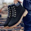 Coturno Black High Top Mens Boots Läder Vinter Snö Män Vattentät med Håll Varma Timmer Bot Booties Landskor 211023