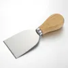 Ost smör pizzakniv set kök bakverktyg fyrdelar set rostfritt stål bambu handtag kniv