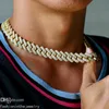 Colar masculino de corrente, joia de luxo, moda, ouro, prata, colares e pulseira, miami, hip hop, para homens, mulheres, gelado, cha317d