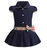 Neonate vestono bavero college vento bowknot manica corta plissettata polo gonna bambini abbigliamento casual firmato abbigliamento per bambini