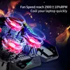 Coolcold Gaming RGB Supporto di raffreddamento per notebook con schermo a LED da 12-17 pollici con schermo a LED con sei ventole e 2 porte USB