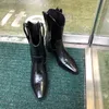 Meotina Mid Calf Boots Женская обувь натуральная кожа высокие каблуки западные ботинки заостренный носок коренастые каблуки на женские сапоги белые 210520