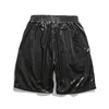 Shiny Leren Shorts Mannen Zomer Reflecterende Brief Gedrukt Strandbroek Mode Harajuku Plus Size 5XL-broek Mannelijke 210716