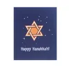 Wyskakuj szczęśliwe karty Chanukkah Chanukah Menorah Ctening Card Celebrating Jewish Festival of Light Gift Rainbow Candle Holder Party Ornament L805WK