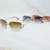 2022 Fábrica Atacado de Alta Qualidade Modelo Strass Glasses Homens Mulheres Fio Gelado De Fora De Rimless elegante tons óculos moda óculos de sol óculos de sol