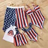 Maillots de bain Star Stripe de la série Independence Day (maillots de bain à épaules dénudées pour maman et fille; maillots de bain papa garçon) 210528