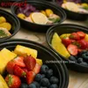 15pcs/set Meal Prep Containers Plastic Food Containers with Lids Outdoor Portable Bento Lunch Box, 1Compartment Round Lunch Box 211108