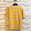 T-shirt Oversized Cotton Men Fashion Men Summer Tshirts Striped Tee Shirts 5xl Casual T-shirt för mannen Streetwear Stor storlek H1218