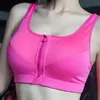 Adjustable Strap Women Running Shockproof Sports Bra Padded Wire With Front Zipper Closure High Impact Fitness Tops Bras Sets259j