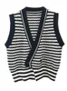 Damesvesten Lente En Herfst Vest Top Gestreept Chic V-hals Ontwerp Gebreide Kleur Matching Trui Vrouwen Guin22