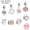 Luxus Original 100% 925 Sterling Silber Charms Perlen für Frauen Mode Tasse Kompass Liebe Herz DIY Schmuck Geschenk