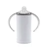 nueva Sublimación Blanco 12 oz Sippy Straight Cup Mug 10 oz BABYBottle Vaso para beber aislado al vacío de acero inoxidable Regalos para niños Tazas de leche EWA