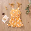 Fille Vêtements Impression Chrysanthème Combinaisons D'été Gallus Pantsuit Coton Pull Princesse Combinaison Doux Et Confortable Vêtements Pour Bébé wmq1282