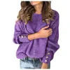 Pullover tinta unita moda donna girocollo Wa maglione a maniche lunghe inverno wa pullover maglione a maniche lunghe $ K8 X0721