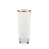 144 Stück/Karton 3 Unzen weißes leeres Sublimations-Schnapsglas DIY-Wärmeübertragung mit goldenem Rand kleiner Weinbecher Fabrikgroßhandel