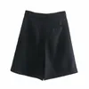[DEAT] Wiosna Jesień Moda Loose High Waist Solid Color Proste All-Match Women Shorts 13C303 210527