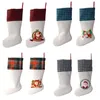 Sublimation Buffalo Plaid Christmas Stocking 4 Colors Blank Halloween Candy Socks Santa Gift Bag Xmas Tree Oranment