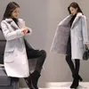 Kvinnors päls faux rosa vinter fårskinn kappa mocka lång kvinna 2022 tjock varm jacka hög kvalitet