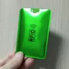 Xiruoer Laser Green Card Sleeve Titular Sleeves Digitalizar Caso de Alumínio Bloqueio de Segurança Carteira Anti RFID para cartão de crédito Fina para carteira 1000pcs