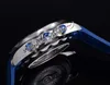 OMF 300M CAL A9900 Автоматический хронограф Мужские Часы 44 мм Синий Безель Черная Текстура Набрать резиновый резиновый ремешок 210.32.44.51.06.001 Super Edition PureTime N03A1