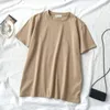 Vrouwen 95% Katoen Korte Mouwen Losse T-shirt Zomer Korean Tee Shirts Vrouwelijke Solid Casual Tops 210623