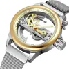 Orologi da uomo Design trasparente Gold Bridge MECCANICO MECCANICO MECHINO Top Brand Orologio maschi