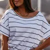 Vêtements pour femmes Printemps et été Mode Femme Tie-Dye Imprimé Rayé Lâche T-shirt à manches courtes Plus Taille 210709