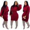 Sweater Skirt Two-Piece Set Cross-border for independent stand Amazon Europe and America women's fashion turtleneck sweater PLUS SIZE